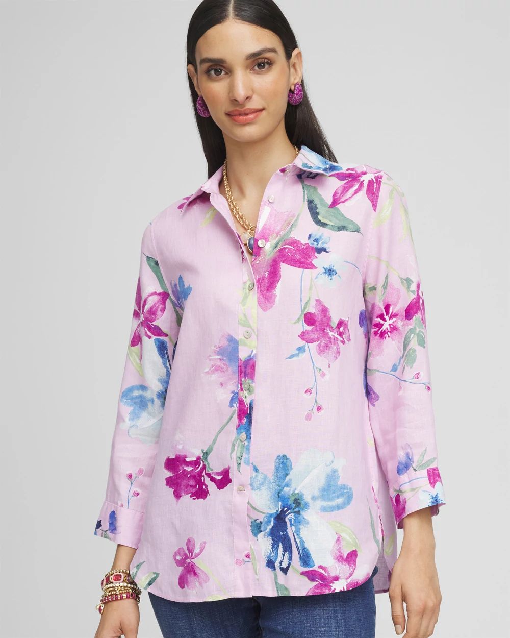 No Iron™ Floral Linen Shirt | Chico's